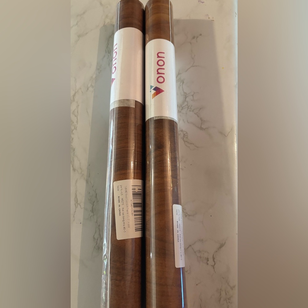 Dark Wood Wallpaper Roll ; Set of 2